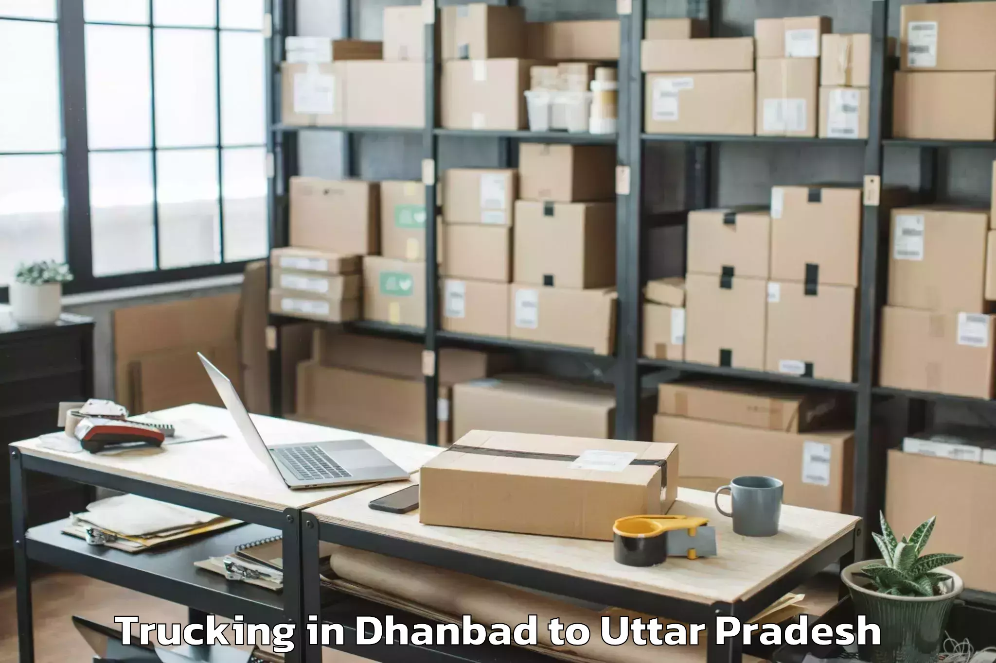 Top Dhanbad to Pilkhua Trucking Available